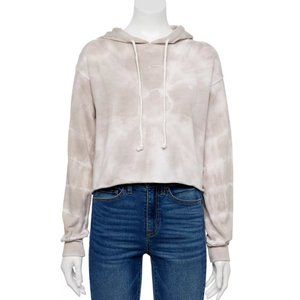 Cropped Tie Dye Hoodie Pullover